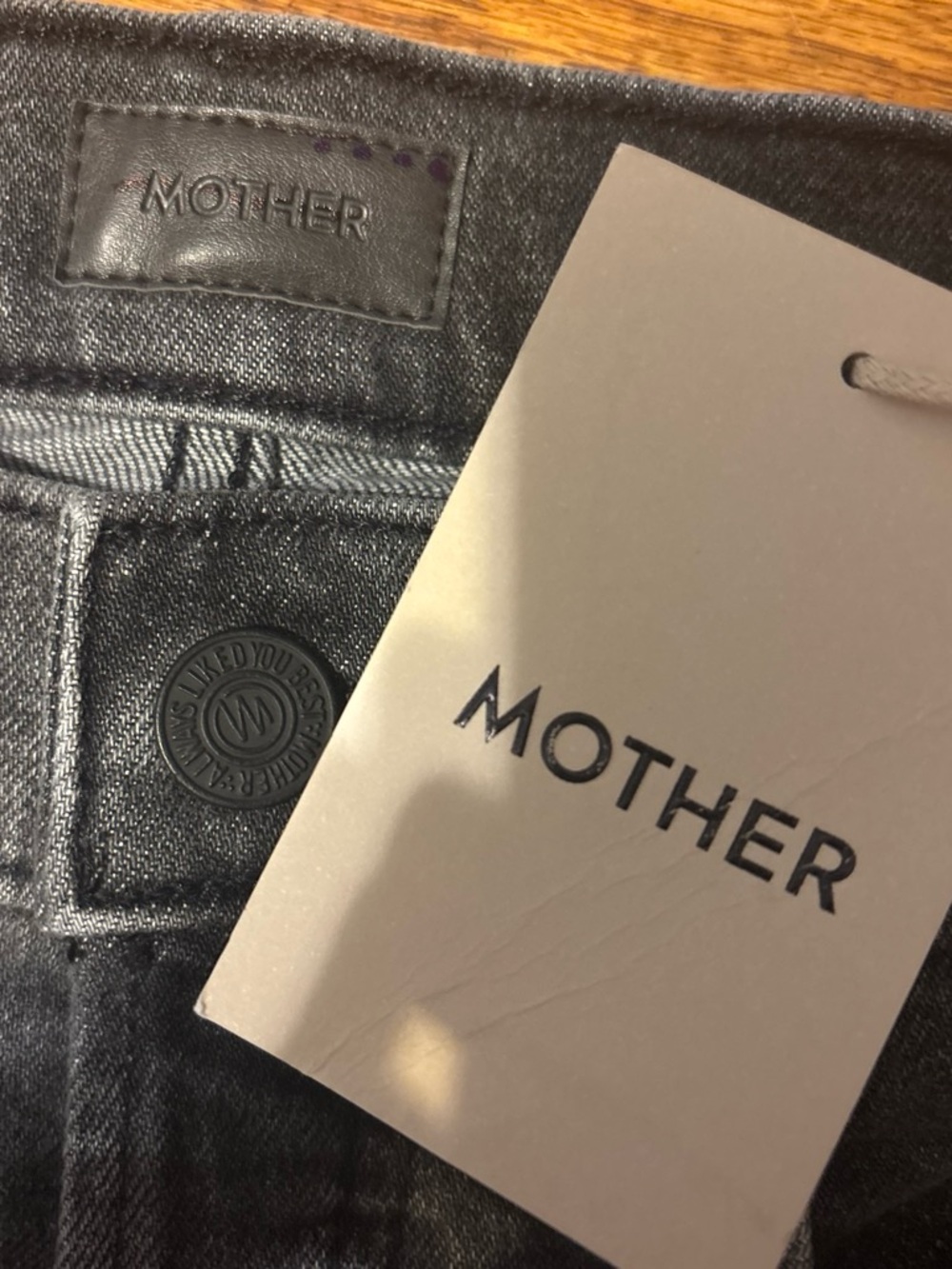 MOTHER Women's Charcoal Gray Slim Straight Jeans - Picture 2 of 3